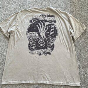 Phinehas Pull Me Out Of The Water Graphic Beige Brown Streetwear Skater Shirt 2X